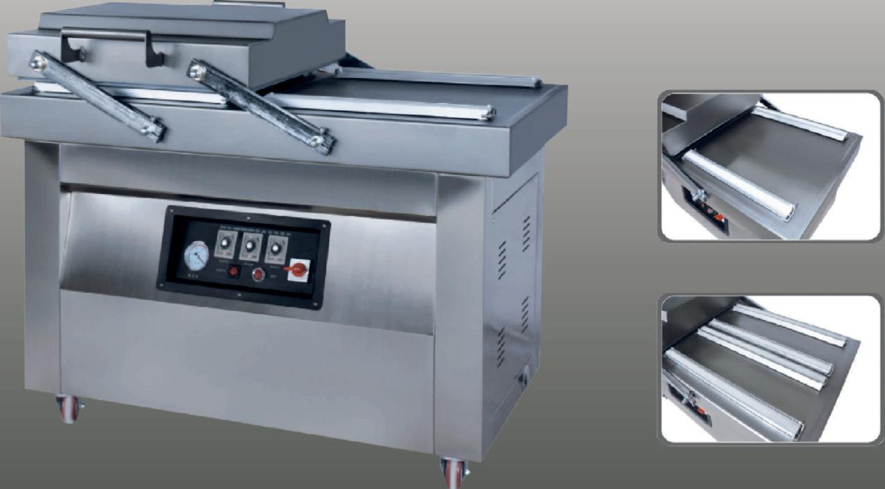 Double chamber vacuum packaging machine